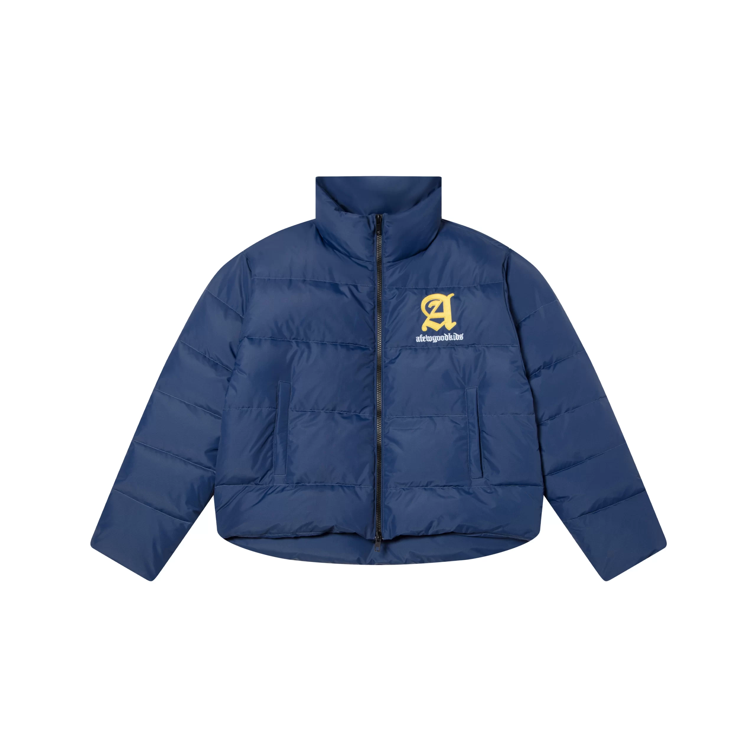 A Few Good Kids Embroidered Down Puffer Jacket - Blue