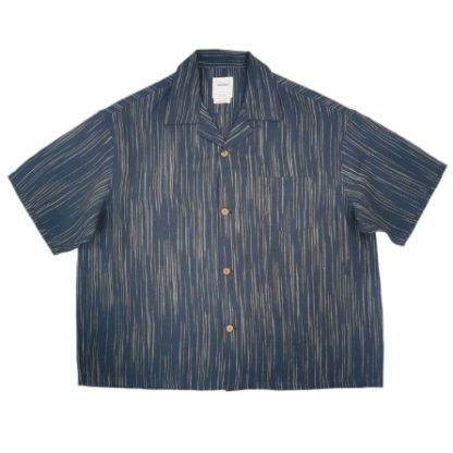 Son Of Loong Stripe Cuban Collar Shirt - Blue