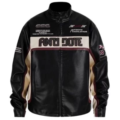 Antidote Snakelab Worldwide Streetwear Vegan Leather Moto Racing Streetwear Jacket