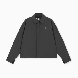 Boneless Streetwear Cotton Shirt Workwear Collared Jacket in Gray